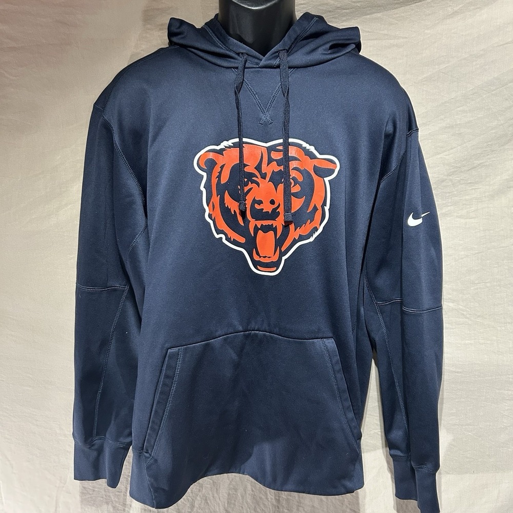 Nike Chicago Bears NFL Hoodie Mens Medium Navy Blue Pullover 818723-459